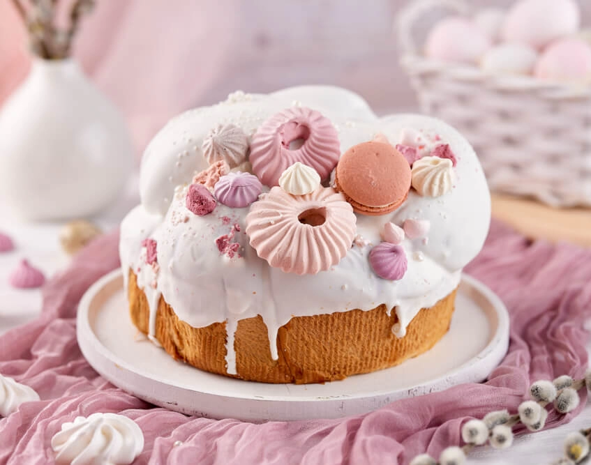 Easter cake with cherry filling